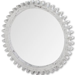 Medium Round White Mirror (35.4 in. H x 35.4 in. W)