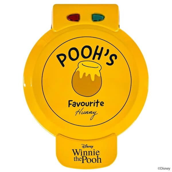 Disney 900 W Winnie the Pooh Yellow American Round Waffle Maker