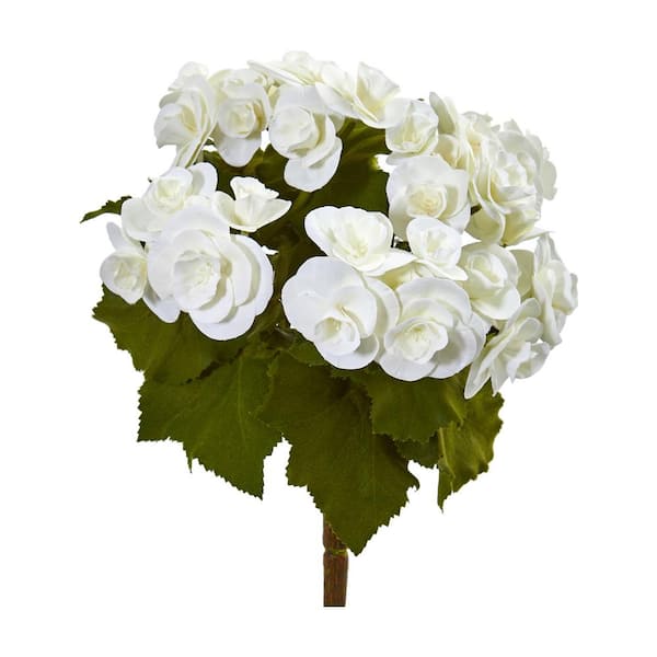 Nearly Natural Indoor 11 Begonia Bush Artificial Flower (Set of 4)