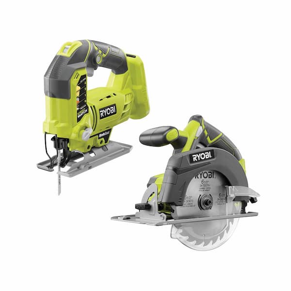 RYOBI ONE+ 18V Lithium-Ion Cordless 6-1/2 in. Circular Saw and Orbital Jig Saw (Tools Only)