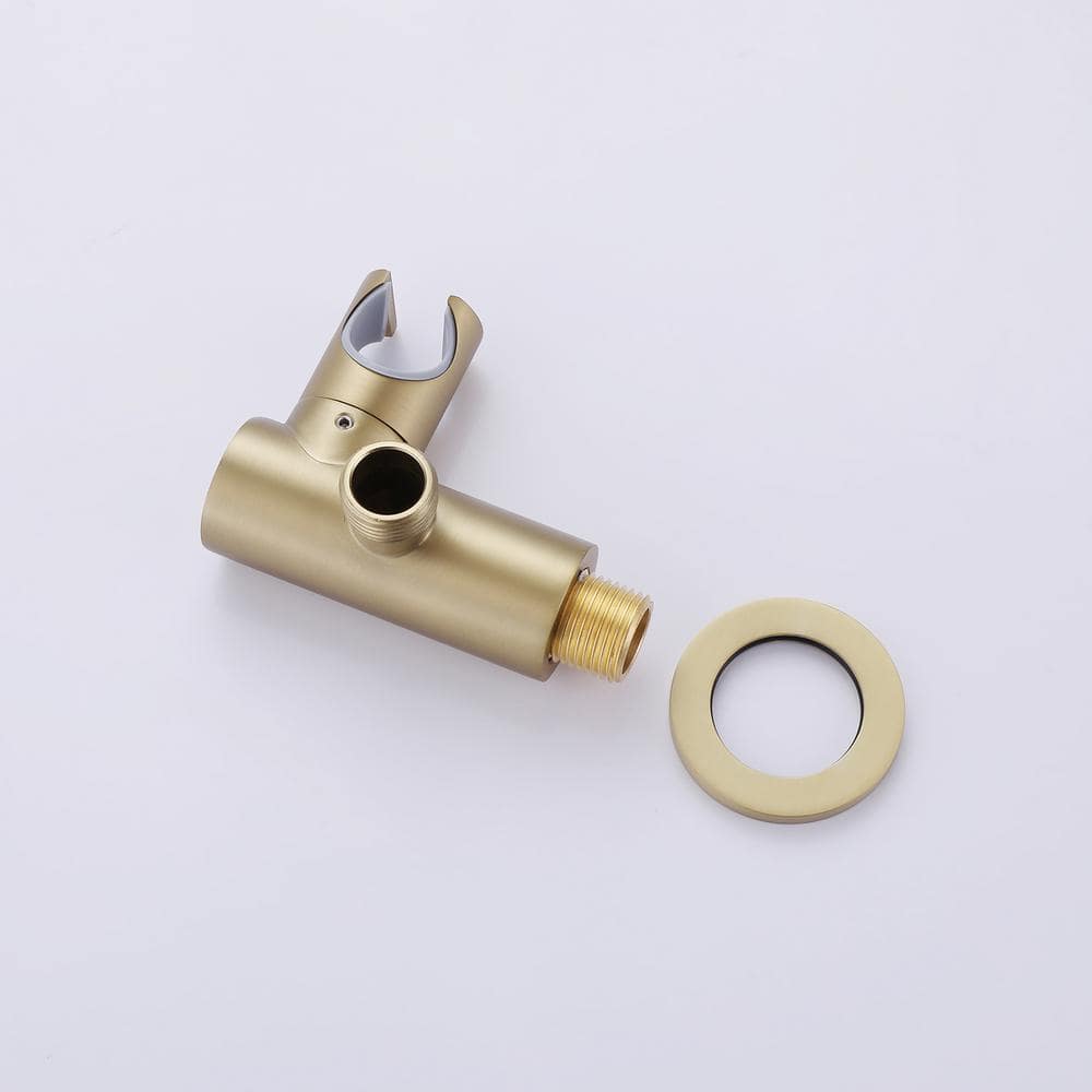 Brushed Gold Stainless Steel Rain Shower Faucet with Handheld Combo