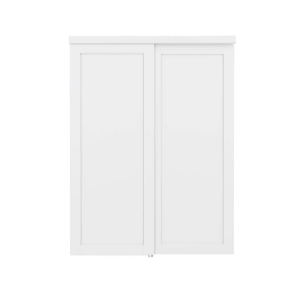 ARK DESIGN 60 in. x 80 in. Paneled 1-Lite Blank Pattern White Primed ...