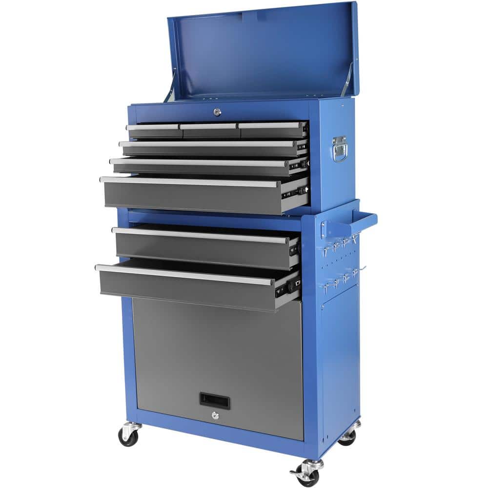 13in Rolling Tool Chest w/ Wheels 8 Drawers, Assembled Tool Cabinet Combo w