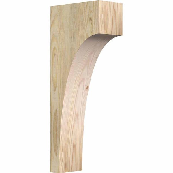 Ekena Millwork 4 in. x 8 in. x 20 in. Douglas Fir Huntington Rough Sawn Corbel
