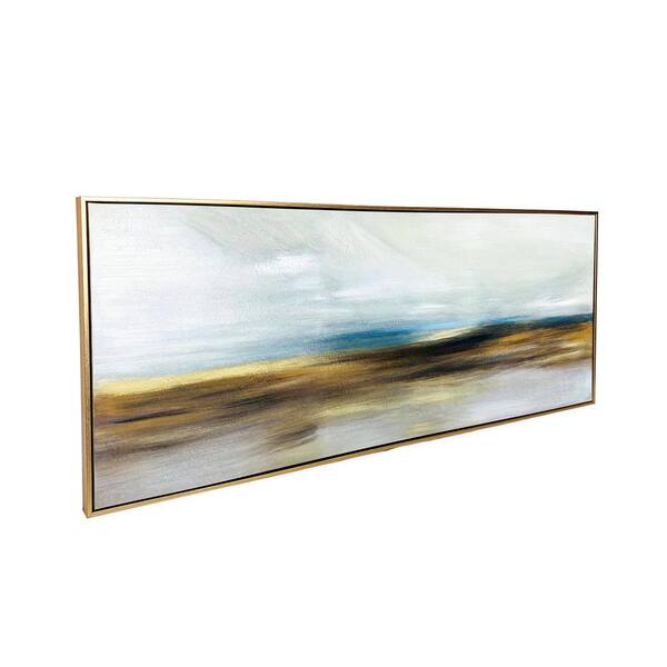 LORK LLC The Horizon Hand Painted Floater Frame Canvas