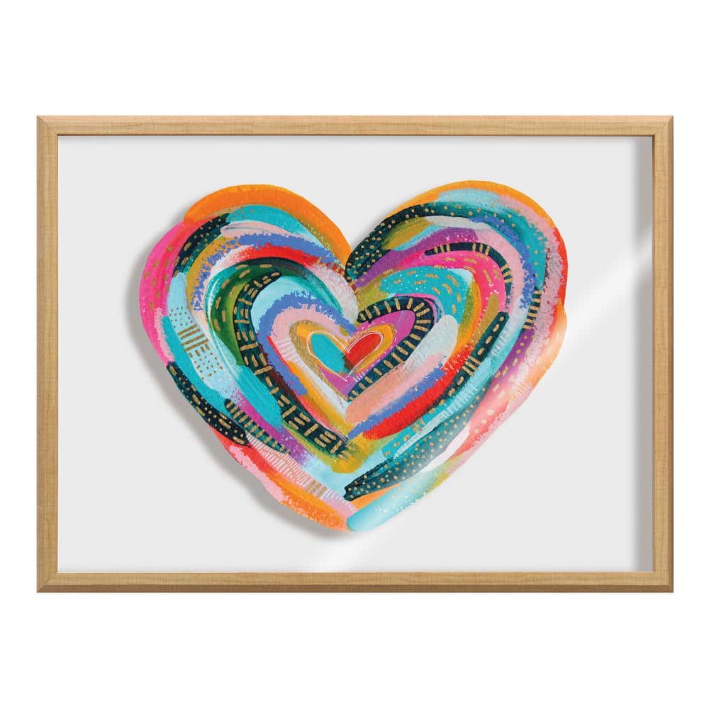 Labyrinth Heart Multicolor Abstract Glass Framed Poster