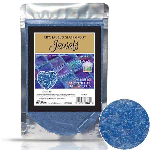 The Tile Doctor Crystal Glass Grout Jewels Angelite 75 grams (1-Pack)