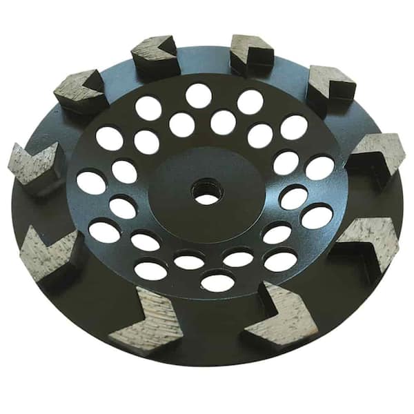 7 in. High Performance Aggressive Diamond Grinding Wheel, #30/40 Grit, Arrow Segment, 5/8 in.-11 Threaded Arbor