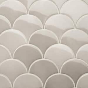 Beta Taupe 2.44 in. x 5 in. Scallop Polished Ceramic Wall Tile (4.06 sq. ft./Case)