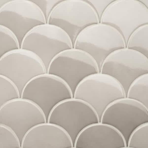 Ivy Hill Tile Beta Taupe 2.44 in. x 5 in. Scallop Polished Ceramic Wall Tile (4.06 sq. ft./Case)