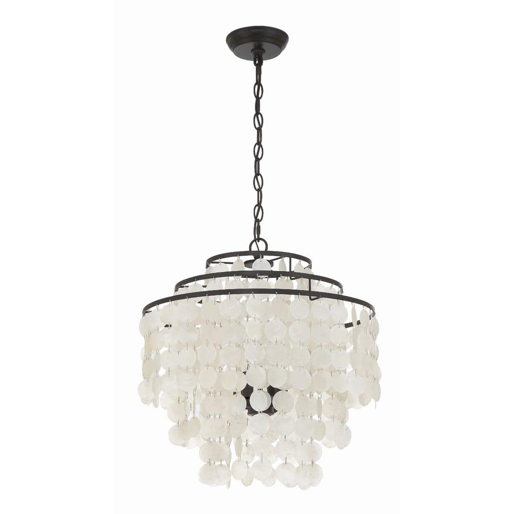 Mini Brielle Dark Bronze 4-Light Crystal Candle Chandelier