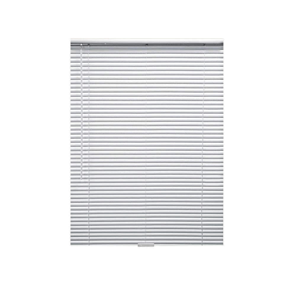 Cut-to-Width White Cordless 1 in. Blackout Vinyl Mini Blind - 35 in. W x 72 in. L