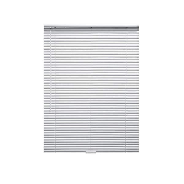 Cut-to-Width White Cordless 1 in. Blackout Vinyl Mini Blind - 39 in. W x 72 in. L