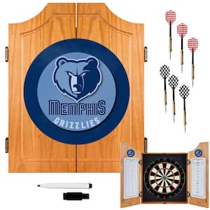 NBA Memphis Grizzlies Wood Finish Dart Cabinet Set