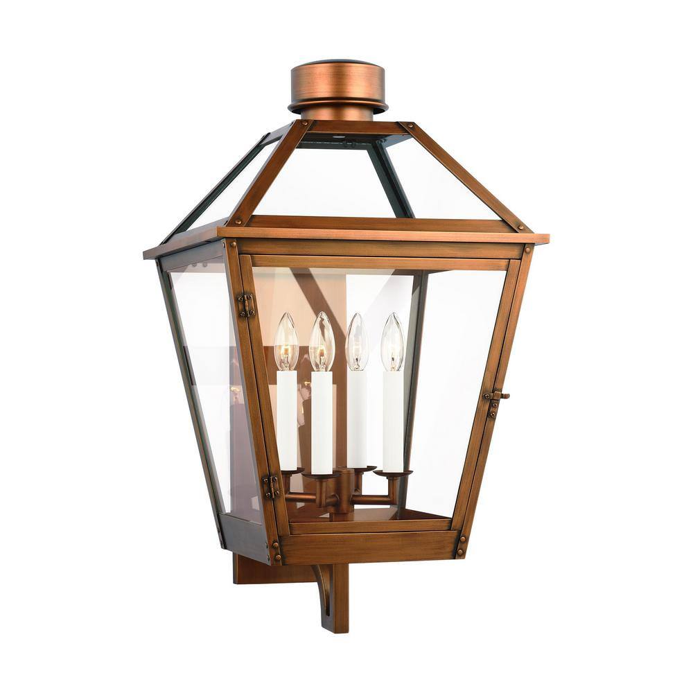 Hyannis Contemporary Natural Copper Outdoor Wall Lantern