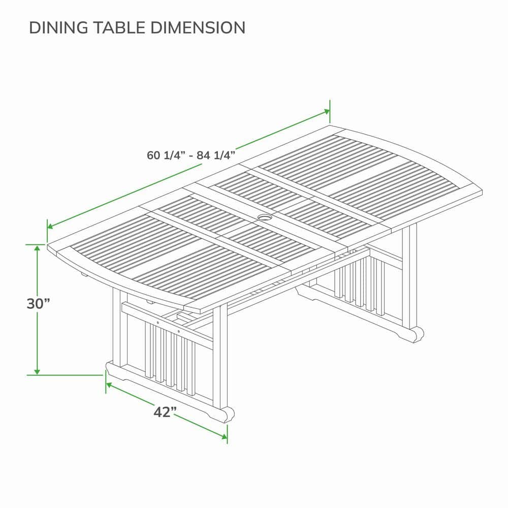 Caterina 6-Piece Teak Wood Outdoor Dining Set with Beige Cushions