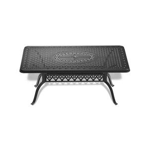 37.4 in. x 68.9 in. Patio Cast Aluminum Rectangle Outdoor Dining Table with An Umbrella Hole in Black