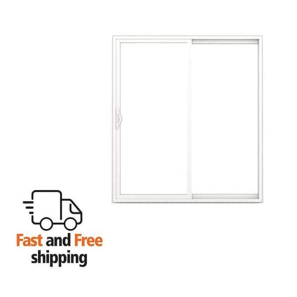 V-2500 72 in. x 80 in. White Vinyl Right-Hand Sliding Patio Door with Low-E Argon Glass (Screen Included)
