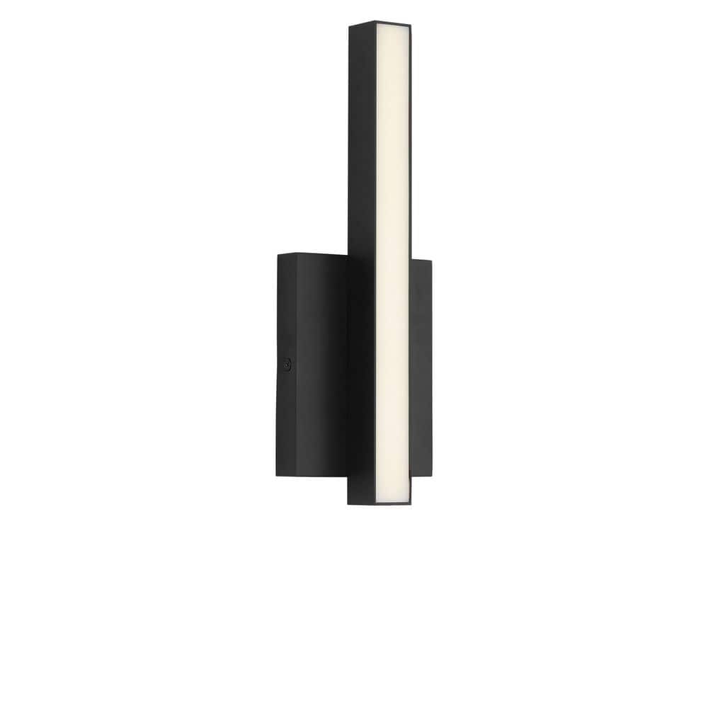 Marque 13 in. W x 4.5 in. H Midnight Black Modern LED Dimmable Bathroom Vanity Light with White Acrylic Shade price history on PriceWatchPro