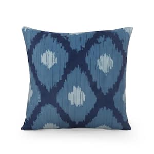 Cheer Collection Embossed Faux Fur Throw Pillows - 18 x 18 - White/Blue -  Cheer Collection