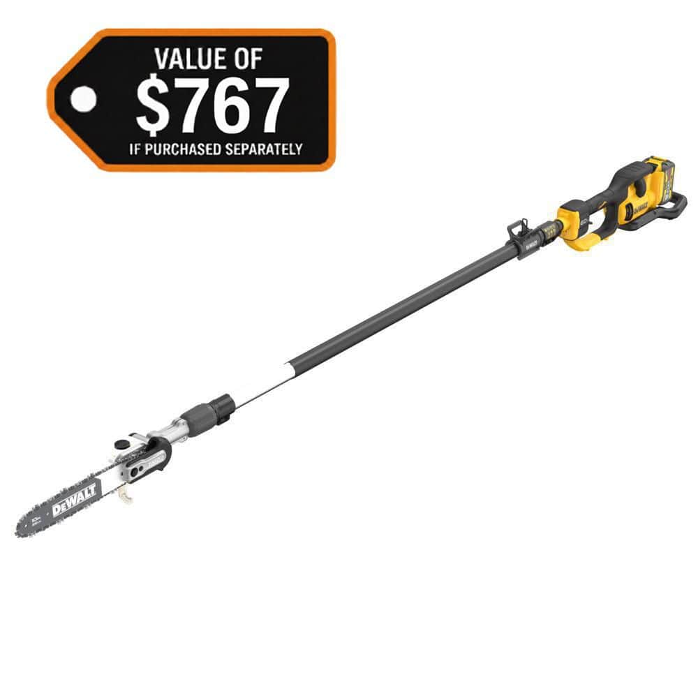 DEWALT FLEXVOLT 60V MAX 10 in. Cordless Telescoping Pole Saw Kit with (1) 3.0 Ah Battery and Charger (DCPS671X1)