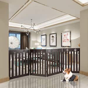 24 in. x 19.5 in. MDF Folding Freestanding Pet Gate Dog Gate with 360° Hinge