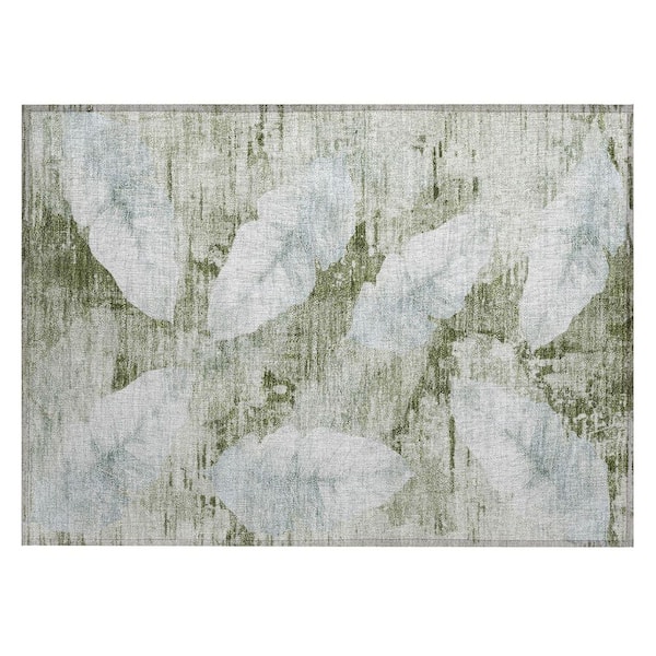Chantille Machine Washable Indoor/Outdoor Abstract ACN2172 Aloe 1 ft. 8 in. x 2 ft. 6 in. Accent Rug