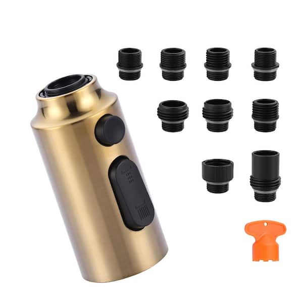3-Function Kitchen Faucet Spray Head Replacement in Brushed Gold