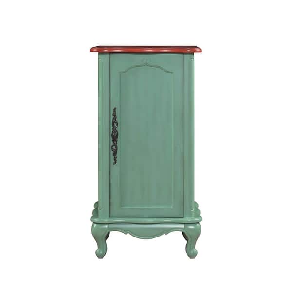 Provence 18 in. W x 16 in. D x 34 in. H Blue Freestanding Linen Cabinet