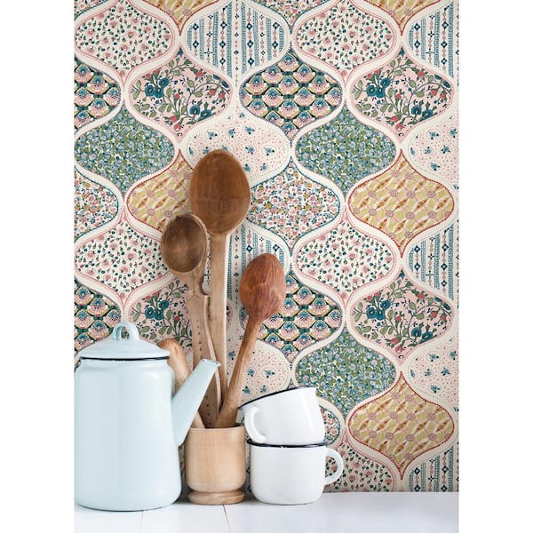 Warm Multi Pippa Peel and Stick Wallpaper