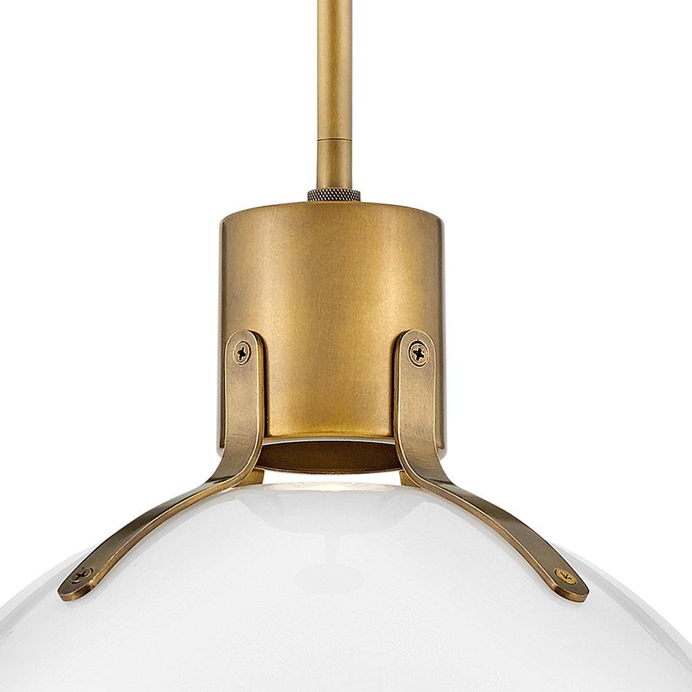 Heritage Brass and Opal Glass LED Pendant Light