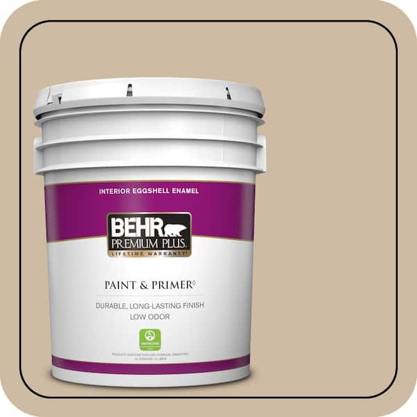 BEHR PREMIUM PLUS 5 gal. #710C-3 Gobi Desert Eggshell Enamel Low Odor Interior Paint & Primer