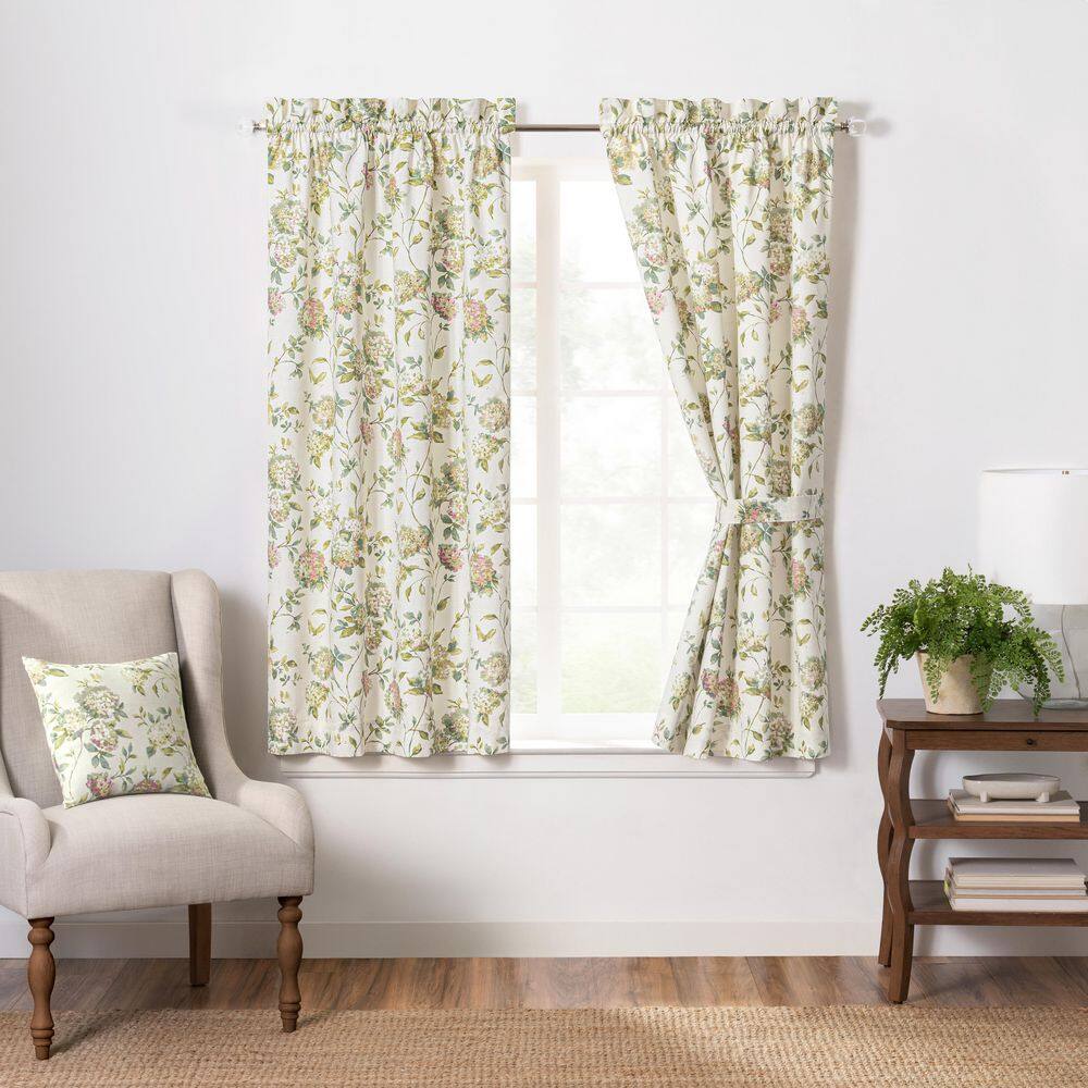 Abigail Multi Floral Rod Pocket Room Darkening Curtain - 45 in. W x 84 in. 