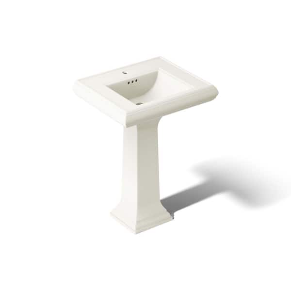 KOHLER Memoirs 24.2 in. x 19.88 in. Pedestal Bathroom Sink in Biscuit Fireclay