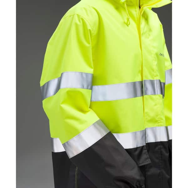 Unisex Mens One Piece Waterproof Coveralls Hooded Raincoat Reflective  Jumpsuit