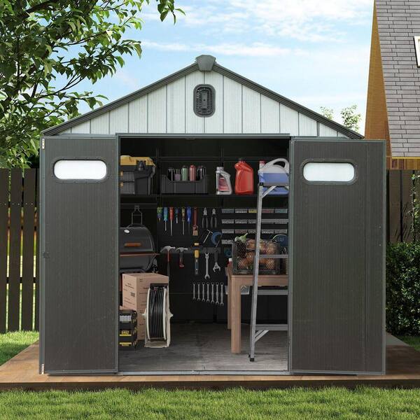 Zeus & Ruta 6 ft. W x 6 ft. D Resin Shed with Lockable Door