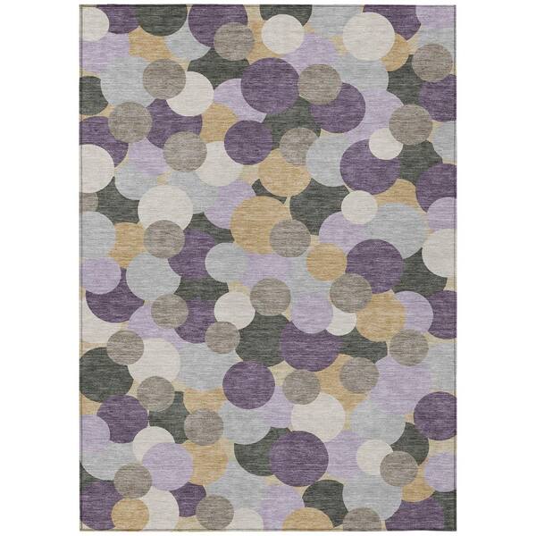 Chantille Machine Washable Indoor/Outdoor Abstract ACN2450 Plum 9 ft. x 12 ft. Area Rug