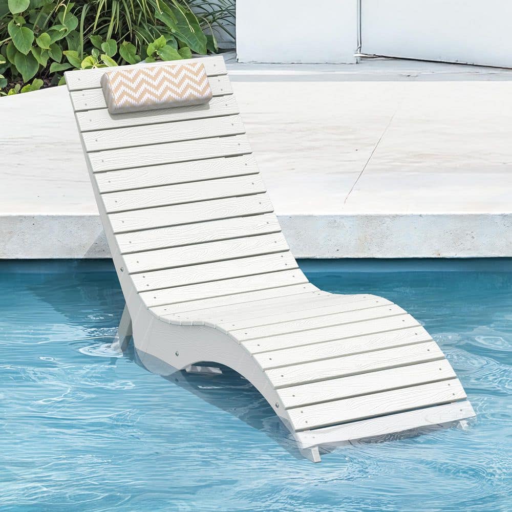 Aquawave-Serena 59.8 in. White All-Weather Polystyrene In-Pool Chaise Lounge Chair with Headrest for Poolside price history on PriceWatchPro