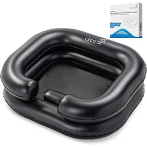 Air Inflatable Hair Washing Basin For Bedridden Portable Shampoo Bowl With Pillow For Extra Comfort in Black