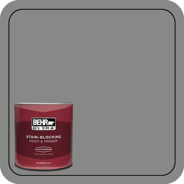 BEHR ULTRA 1 qt. #PPU25-17 Euro Gray Extra Durable Flat Interior Paint & Primer