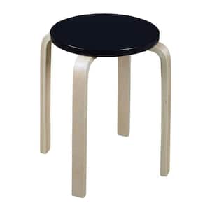 Baha 18 in. Natural/Black Bentwood Accent Stool