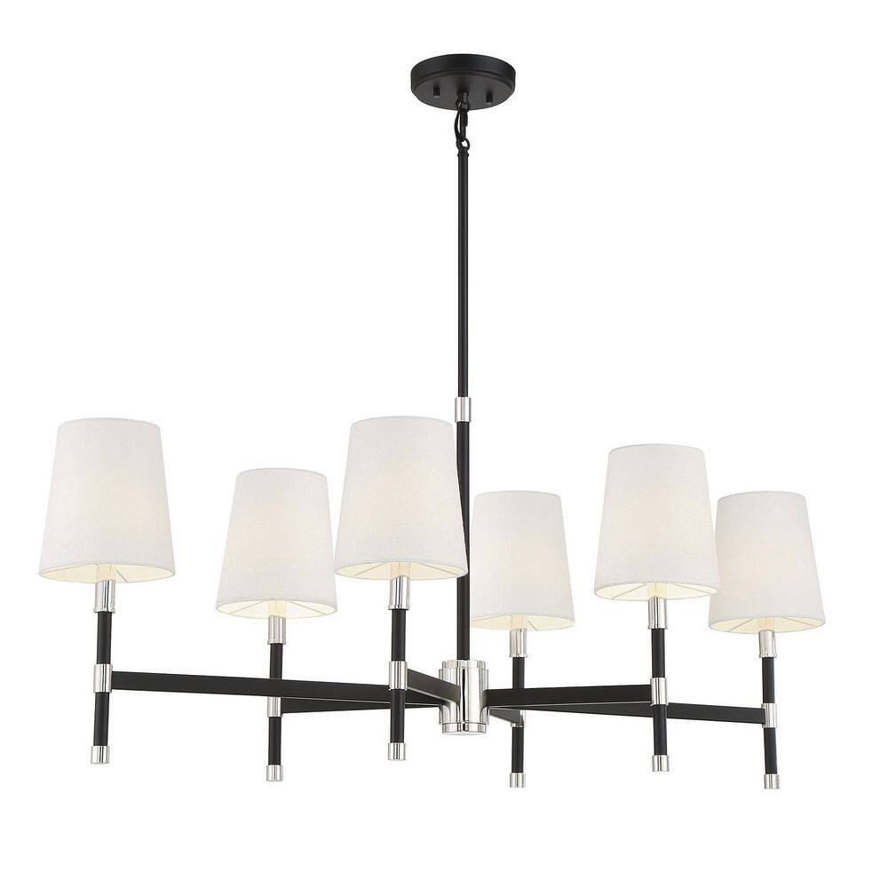 Brody 6-Light Matte Black and Nickel Chandelier