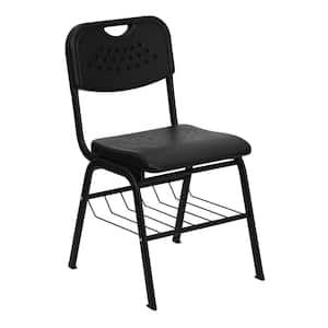 Black Student Chair with Book Baskets