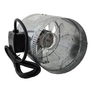 HomeAire IDF-6 135 CFM 6 in. Inlet and Outlet Inline Duct Booster Fan in Galvanized Steel Housing