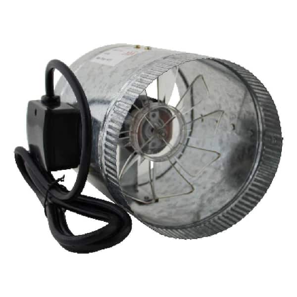 Spruce HomeAire IDF-6 135 CFM 6 in. Inlet and Outlet Inline Duct Booster Fan in Galvanized Steel Housing