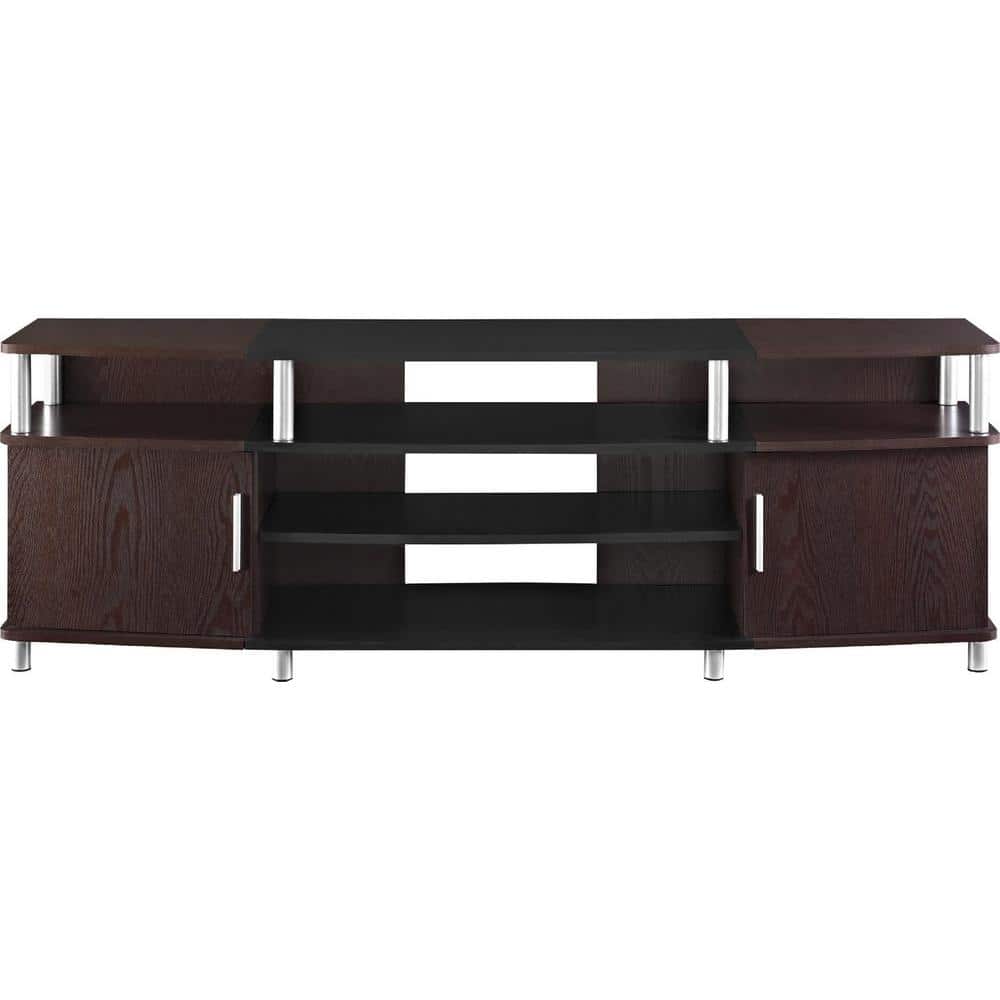 Windsor 63 in. Cherry Particle Board TV Stand Fits TVs Up to 70 in. with St