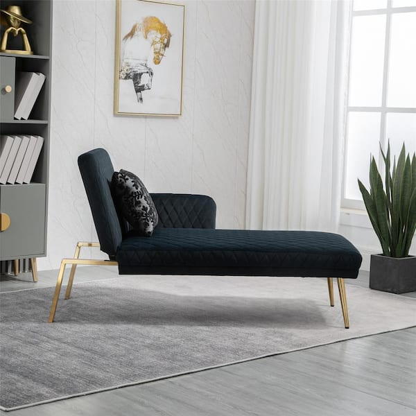 modern black chaise lounge