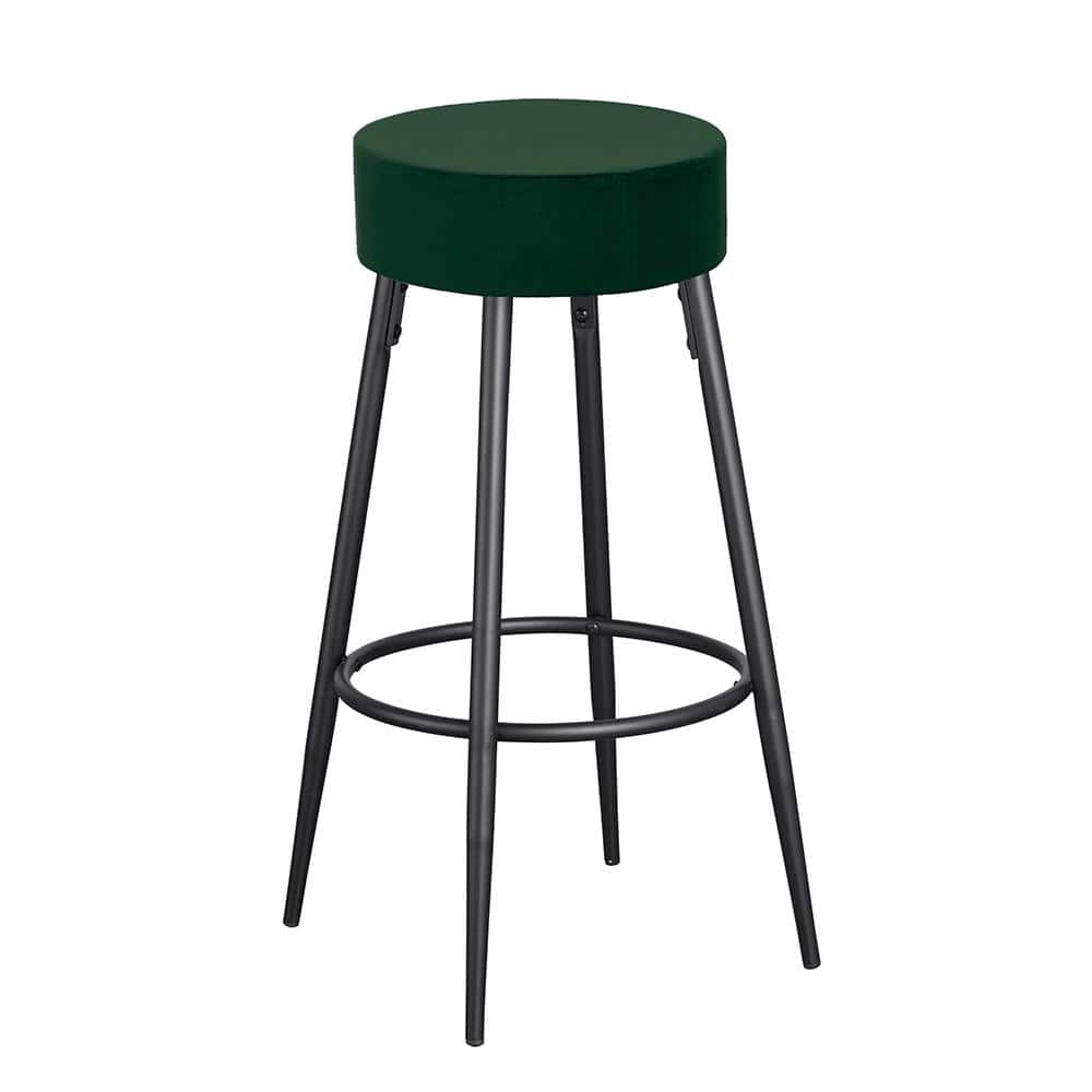 West Klau Green Velvet Bar Stools (Set of 2) WY5168GRN The Home Depot