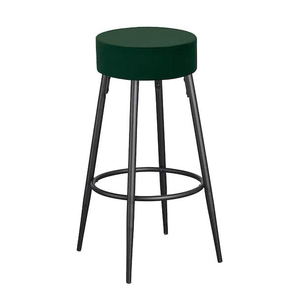 Unbranded West Klau Green Velvet Bar Stools (Set of 2)
