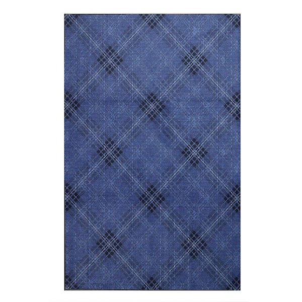 Mohawk Home Russell Medium Blue 8 ft. x 10 ft. Plaid Area Rug